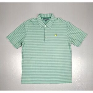 Vintage Masters Collection Golf Polo Shirt Mens XL Agusta Green Striped Cotton